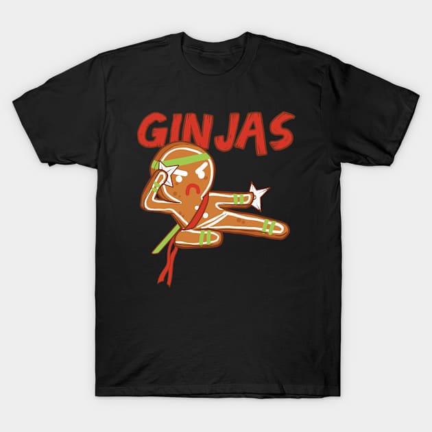 Christmas Redhead Ginger Gingerbread Ninja Ginja T-Shirt by Beautiful Butterflies by Anastasia